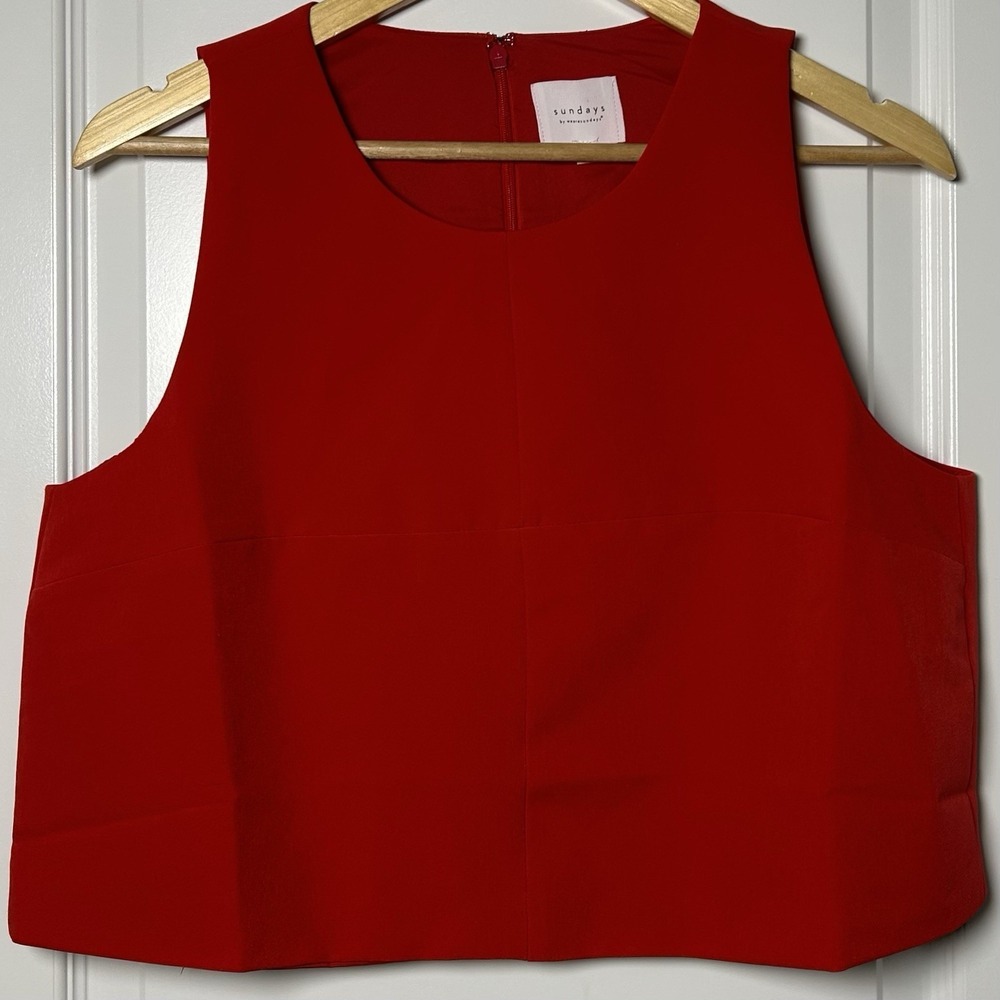 Sundays by Wearesundays Red Sleeveless Structured Crop Top Tomato Girl Style